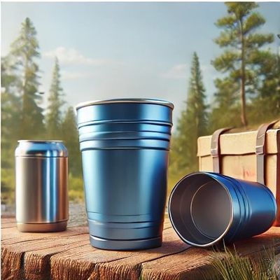 kaufen Geschirrspüler sicher 16oz Metallblau Aluminium Campingcup Leichtgewicht Dauerhafte Aluminium Isolierte Tasse Mehrfachverwendbare Aluminium Tassen für den Außenbereich Leichtgewicht online manufacture