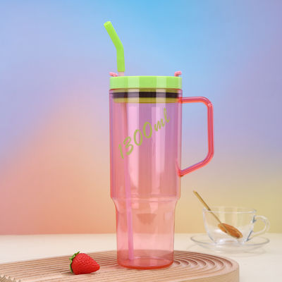 kaufen Individuelles Logo 40 Oz Plastik-Wasserflasche mit Griff Stroh 1200ml Großkapazität Plastik-Wiederverwendbare Wasserflaschen Safe mit versiegelter Doppelwand online manufacture
