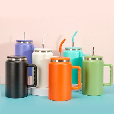 kaufen Spezielle Farben Lebensmittelqualität 50 Oz Edelstahl-Tumbler Vakuum isoliert Kaffeetumbler ohne Verschüttung mit Strohgriff Halten Sie das Getränk warm kalt 12-24 Stunden online manufacture