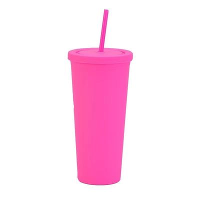 kaufen 22 Unzen farbenfroher Kaffee-Reisemug mit Stroh Personalisierte Kunststoff-Tumbler für Partys Geburtstage undicht und leicht zu reinigen online manufacture