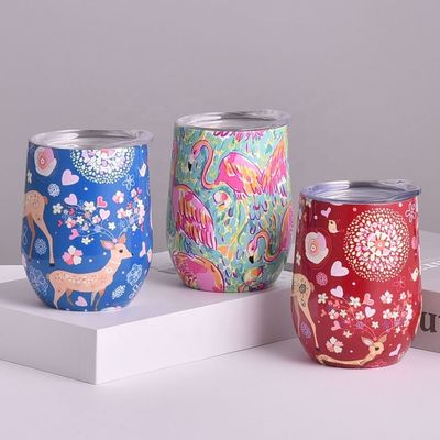 kaufen Unzerbrechliche Pulver beschichtet Edelstahl Tumbler Isoliert 12 Oz Tumblers Eiform mit Schiebelid Doppel Vakuum Isolierung Wand undicht online manufacture