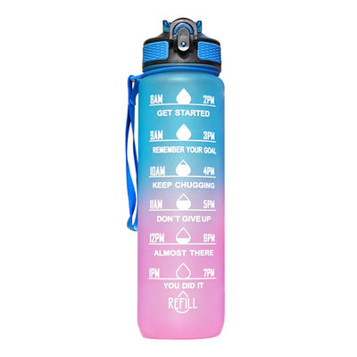 kaufen Tritan 32 Oz Motivations-Wasserflasche BPA-frei 550/750/1000ML Sportzeit-Spur Wasserflasche breiter Mund undicht Mode als Weihnachtsgeschenk online manufacture