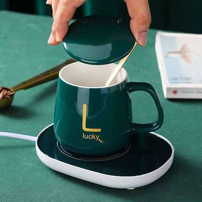 kaufen Personalisierung Stilvolle 420ml Keramik Espresso Tassen Keramik Kaffeetasse mit Deckel und Griff und beheizte Basis 420ml USB-betrieben angepasste Farben Designs online manufacture
