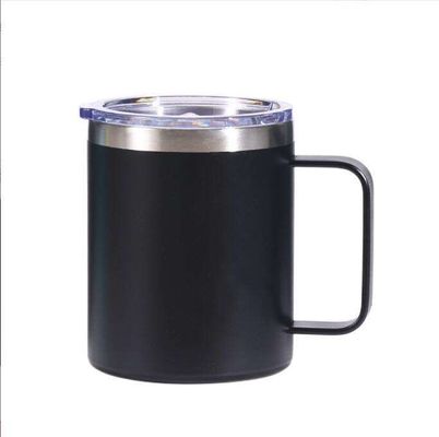kaufen 14oz Edelstahl Reise-Tumbler Isolierter Kaffeebecher Custom Logo Weinbecher Vakuum Kaffeebecher mit Griff online manufacture