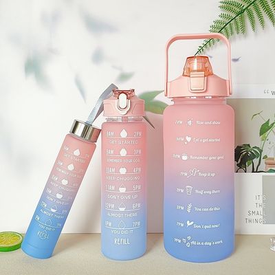 kaufen Sportwasserflasche 3 Stück Set mit Motivationszeitmarker Lecksicherung Flip Top Deckel Gradient Lila Für Schul Fitness Enthusiasten Indoor Outdoor Aktivitäten online manufacture