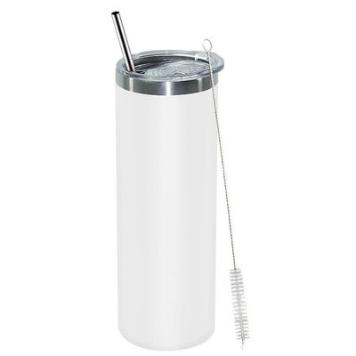 kaufen 20oz Edelstahl Doppelwand Vakuum isolierte Tumbler mit Deckel und Stroh für heiße kalte Getränke Weiß online manufacture