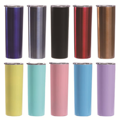 kaufen 20 Oz Schlanke Sublimation Blöcke Edelstahl Schlanke Tumbler mit Deckel und Stroh Doppelwand Vakuum Isolierte Sublimation Tumblers online manufacture