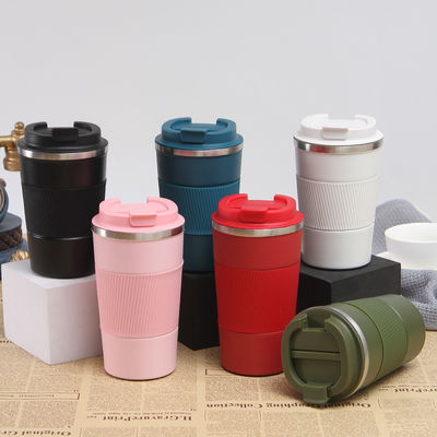 kaufen Edelstahl 12oz Vakuum isolierte Kaffeetasse Reisebecher Spülungssicherung Doppelmauerte Tumbler Tassen zum Heißen / Eis Kaffee Tee Bier online manufacture