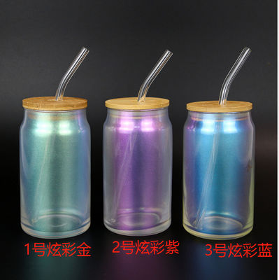 kaufen Farbige Glasbecher mit Deckel und Strohhalmen 18oz Borosilikatglas Eiskafetränke Smoothie mit Bambusdeckel Glas Strohholz wiederverwendbar Farbiges Glasgeschirr 4 Packungen online manufacture