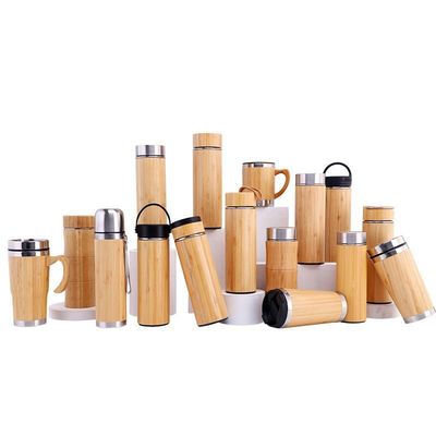 kaufen Bamboo Flasche für Tee Premium Tee Infuser Flasche undicht BPA-frei isolierte Wasserflasche Kaffee Tumbler Tee Thermos online manufacture