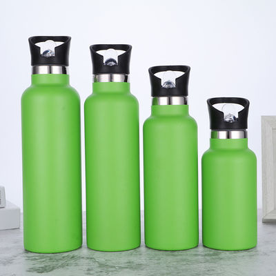 kaufen 24 Oz isolierte Wasserflasche mit Stroh Edelstahl Wasserflaschen mit 2 Deckeln wiederverwendbar undicht Wasserflasche halten heiß und kalt Sport Metall Wasserflasche zum Wandern Fahrradtraining online manufacture