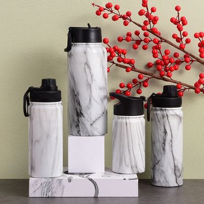 kaufen Isolierte Wasserflasche mit Auslassdeckel Wiederverwendbare Edelstahl-Wasserflaschen mit Griff Lecksicherung Sport-Wasserflasche für den Fitnessstudio Reisen Fahrrad Camping 22oz online manufacture