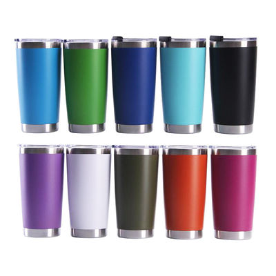 kaufen Großhandel 20oz Doppelwand Vakuum Isolierter Tumbler Edelstahl Auto Reisen Kaffeebecher mit Deckel online manufacture