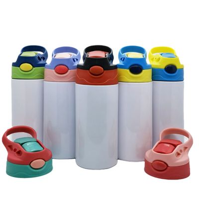 kaufen Kinder Sublimation Tumbler 12oz Sublimation Kinder Wasserflasche mit einem Klick Pop-Up Strohdeckel und Handgriff Edelstahl Isolierte Sublimation Kinder Sippy Tassen Blanks mit Schrumpffilmen online manufacture