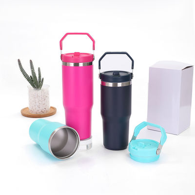 kaufen 30 Oz Tumbler mit Griff und Strohdeckel undicht, doppelt isoliert, 30oz Tasse Edelstahl online manufacture