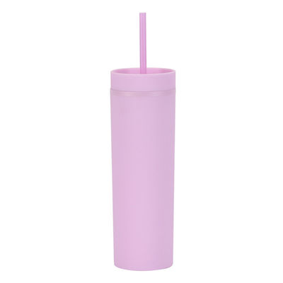 kaufen 16oz Kunststoff Skinny Tumbler mit Deckel und Strohhalm, 4er-Pack, isoliert, doppelwandig, BPA-frei, mattiertes Acryl, wiederverwendbarer Partybecher online manufacture