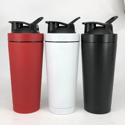 kaufen Shaker Flasche mit Draht Whisk Protein Shaker Flasche für Proteinmischungen Edelstahl Große Metall Shaker Flasche 25oz 739ml online manufacture