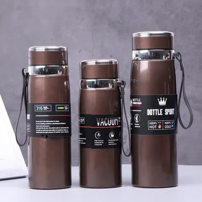 kaufen Exklusive grenzüberschreitende Lieferung von 316 Edelstahl-Thermos-Taschen Tragbare Schlinge Reisekessel Großkapazität Outdoor Sport Wasserflasche Charge online manufacture
