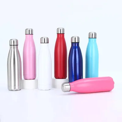 kaufen 17oz Edelstahl Wasserflaschen Vakuum Isolierte Wasserflaschen Doppelwand Pulver beschichtet Wiederverwendbares Metall Sport Wasserflaschen halten Getränke heiß und kalt Himmel hellblau online manufacture