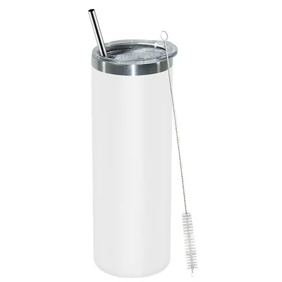 kaufen 20oz Edelstahl Doppelwand Vakuum isolierte Tumbler mit Deckel und Stroh für heiße kalte Getränke Weiß online manufacture