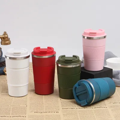 kaufen Isolierte 12oz 17oz undichte Kaffeetasse mit Deckel Thermischer Kaffeetubler aus Edelstahl Kalt und heiß halten Geschenk für Männer Frauen Online-Herstellung