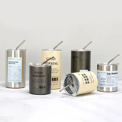 kaufen Warmverkauf Camping Oem Ästhetische Reise Kaffeebecher Edelstahl Thermosbecher mit Stroh Online-Herstellung