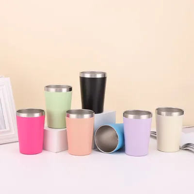 kaufen 8oz / 12oz kundenspezifische doppelte Wand Edelstahl Becher Edelstahl Vakuum isolierte Tumbler mit Plastik BPA-freien Deckel leicht zu reinigen online manufacture