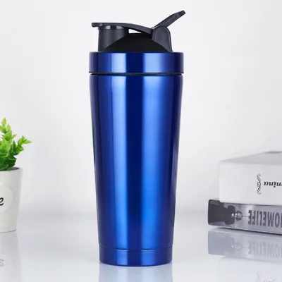 kaufen Edelstahl Shaker Flasche Geräuschfrei 24 Oz isolierte Metall Shaker Flaschen Becher für Proteinmischungen und Vor-Workout 100% undicht online manufacture