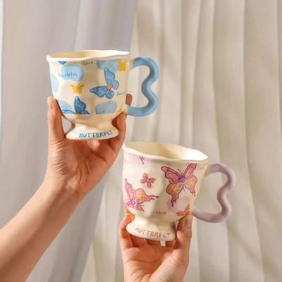 kaufen Schmetterling Keramikbecher mit USB-Heizsockel 300ml online manufacture