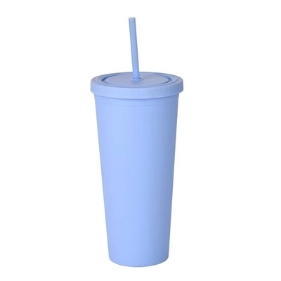 kaufen Farbenfrohe 450/650ml Süßigkeiten Farbe Doppelisolierte Kunststoff-Tumbler Acryl-Matte-Tumbler mit Stroh Vakuum versiegelte Isolierung Spritzgehalt Design online manufacture