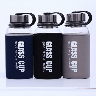 kaufen 850 ml/1000 ml Große Sportflaschen aus Glas Langlebig mit hohem Borosilikat Unzerbrechliches Glas Wasserflasche 1 Liter mit Nylon-Hülle gegen Lecks und Verschüttungen online manufacture