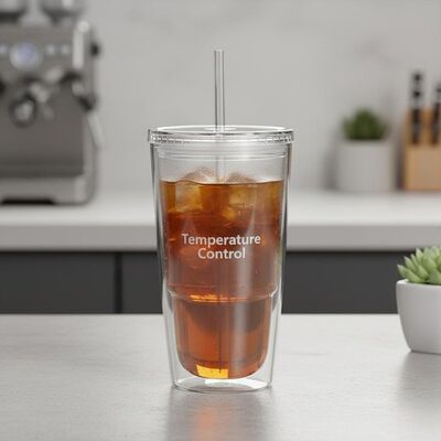 kaufen Doppelwand-Kunststoff-Tumbler Durchsichtiges Zylinder-Design, das die Temperaturkontrolle von Getränken gewährleistet Online-Herstellung