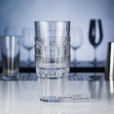 kaufen Spülmaschinenfester Kunststoffbecher mit 15 oz Fassungsvermögen, stapelbares Design, geeignet für Bars, Veranstaltungen und die Gastronomie Online-Herstellung