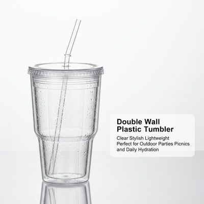 kaufen Doppelwandiger Kunststoffbecher Klar Stilvoll Leicht Perfekt für Outdoor-Partys, Picknicks und tägliche Flüssigkeitszufuhr Online-Herstellung
