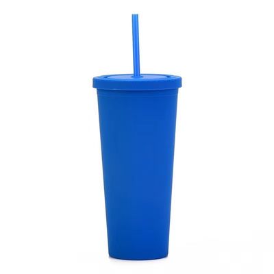 Anpassung Leichtgewicht Isolierter Kunststoff-Tumbler Doppelwand Sport wiederverwendbare Kunststoff-Kaffee Tassen mit Stroh 17*10,2cm/28,2*10,5cm