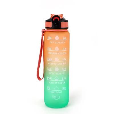 Große Kapazität Stilvolle Wiederverwendbare Öko-freundliche 1 Liter Wasserflasche Fitnessstudio Plastikwasserflasche mit Lecksicherung und einem Klick öffnen Sie ein individuelles Logo