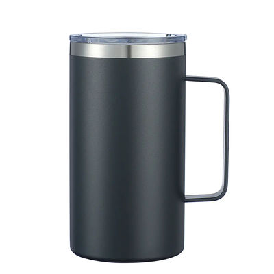12oz Edelstahl Kaffeetasse mit Griff Doppelwand Vakuum Reisetasse Tumbler Tasse mit Gleitdeckel Marine