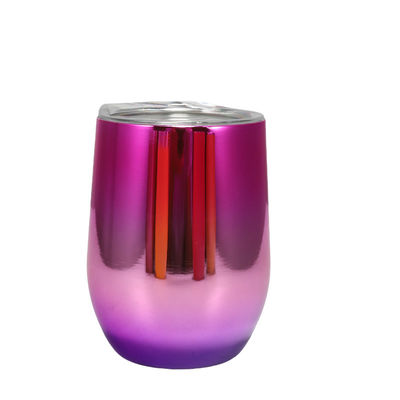 12oz isolierter Wein-Tumbler mit Deckel Doppelwand Vakuum Edelstahl Glas Kaffeetasse isolierte Tumbler-Tasse für Champagner Cocktail Bier
