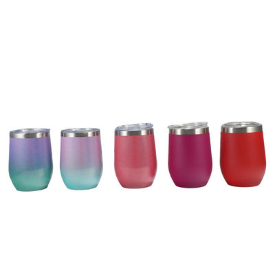 12 OZ Edelstahl Weinflasche mit Deckel Weinglas-Flasche Doppelwand-Vakuum Isolierte Reise-Flasche Becher für Kaffee-Wein-Cocktails