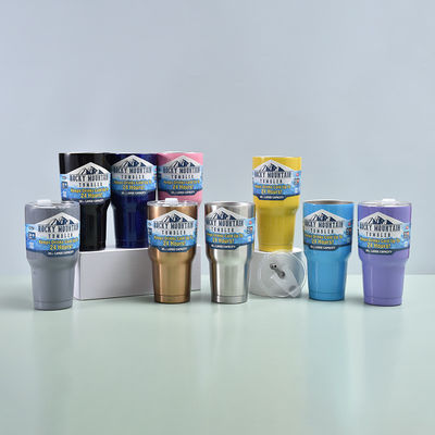 Magic Mountain Tumbler mit Deckel und Stroh, 30oz Edelstahl-Tumbler Bulk, doppelte Wand Vakuum isolierte Kaffeetasse für kalte und heiße Getränke, Reise Thermal Tumblers Cup