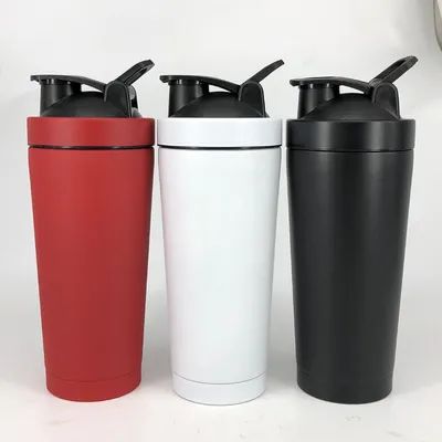 Shaker Flasche mit Draht Whisk Protein Shaker Flasche für Proteinmischungen Edelstahl Große Metall Shaker Flasche 25oz 739ml