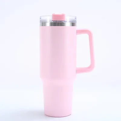 40 Oz Edelstahl-Tumbler mit Griff und Stroh wiederverwendbar Isolierter Tumbler Reisemug hält Getränke kalt für Ehemann Reisebüro Geschenke