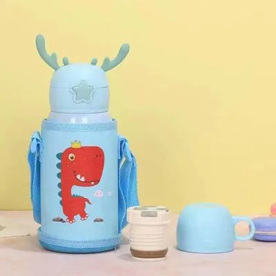 Edelstahl 17 Oz Einhorn Tassen für Kinder Schöne isolierte Wasserflasche mit Strohband undicht Flasche für Jungen und Mädchen