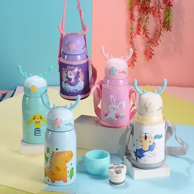 OEM/ODM akzeptabel 500ml 16oz Kinder Wasserflasche mit Stroh Thermos BPA frei Vakuum isoliert undicht perfekt für Mädchen Jungen Sport