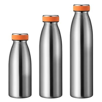 350/500/750ML Milchform Kleine Mund Edelstahl Wasserflasche Matte Gummi beschichtet Edelstahl Wasserflasche Langlebig und komfortabel Design