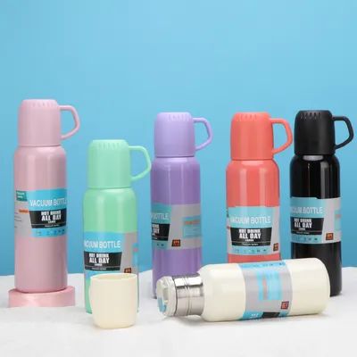 Edelstahl Vakuumflasche und Kaffeetasse Set 500 ml Vakuumdämmung Lecksicherung