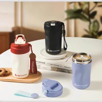 Leakproof Laser-Gravur Edelstahl-Tumbler Spül-Proof Kaffeebecher Schraube Top Kaffee-Tumbler für Camping Reisen Wandern Sport aktiv