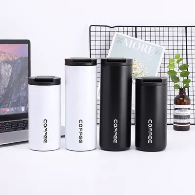 Isolierter Kaffeebecher 14oz, 4 Packungen Reisekoffeetumbler, Vakuumisolierter Kaffeebecher mit undichtem Schraubdeckel Kaffeebecher für Männer und Frauen für heiße und kalte Getränke