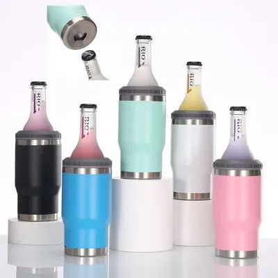 Stylische 360 ml persönliche Isolierte Bierkanne Halter Doppelwand Edelstahl Vakuum Tasse mit 2 Deckeln 4 in 1 Design Lebensmittelqualität Umweltfreundlich