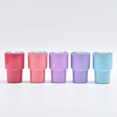 3 Unzen Mini-Tumbler Schot Glas mit Stroh und Deckel, 24 Packung Edelstahl Sublimation Schot Glas für Hochzeitsfeier Whisky Cocktail Bar mit Stroh und Deckel